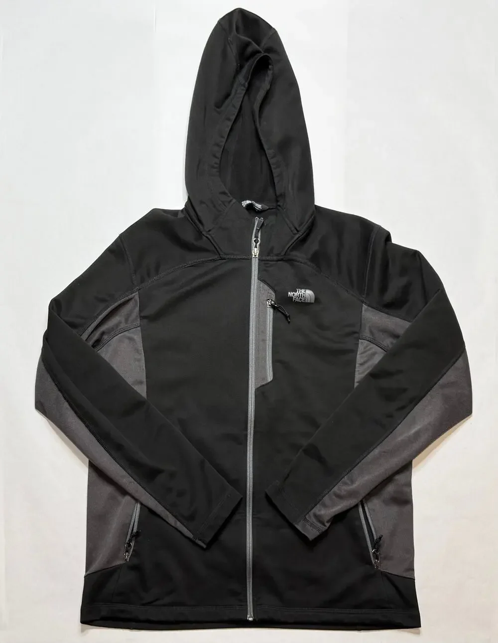 Men's The North Face Black/Grey full zip fleece hoodie size Large
